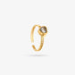 Ring hart met steen wit goudkleurig