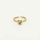Ring hart met steen wit goudkleurig