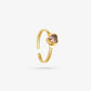 Ring hart met steen roze goudkleurig