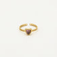 Ring hart met steen roze goudkleurig