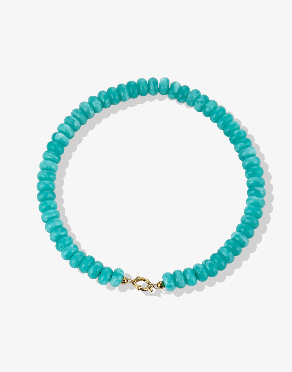 Kralenketting ovaal met slotje blauw