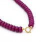 Oval bead necklace with purple clasp