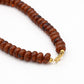 Kralenketting ovaal met slotje bruin