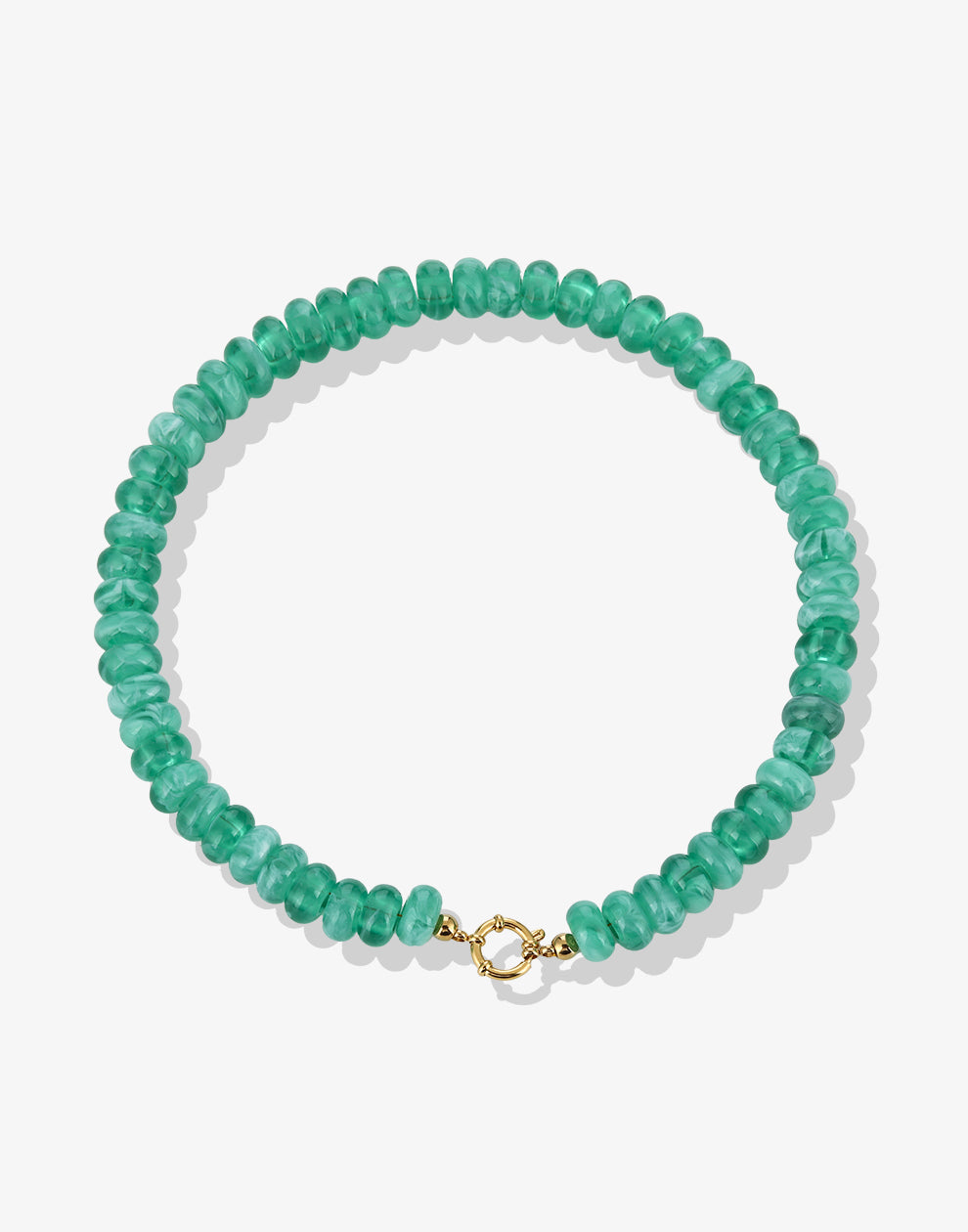 Kralenketting ovaal met slotje groen