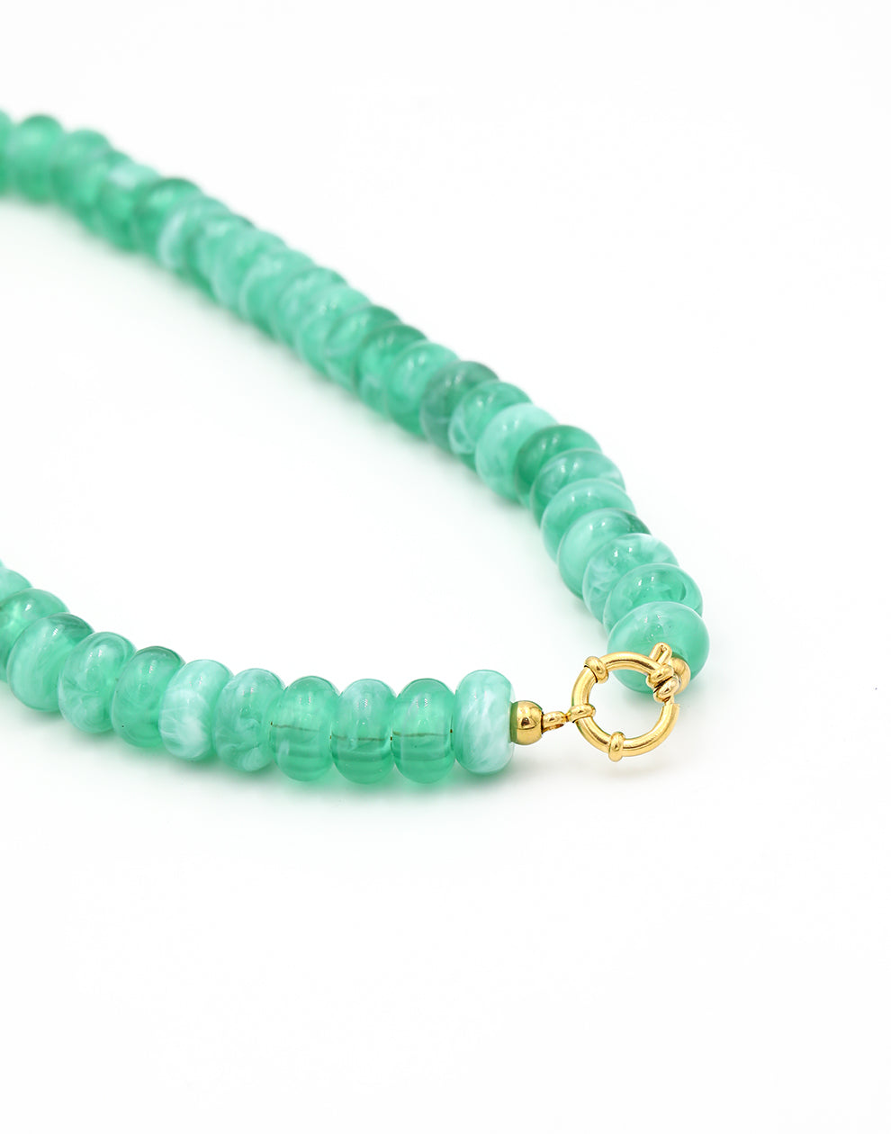 Kralenketting ovaal met slotje groen