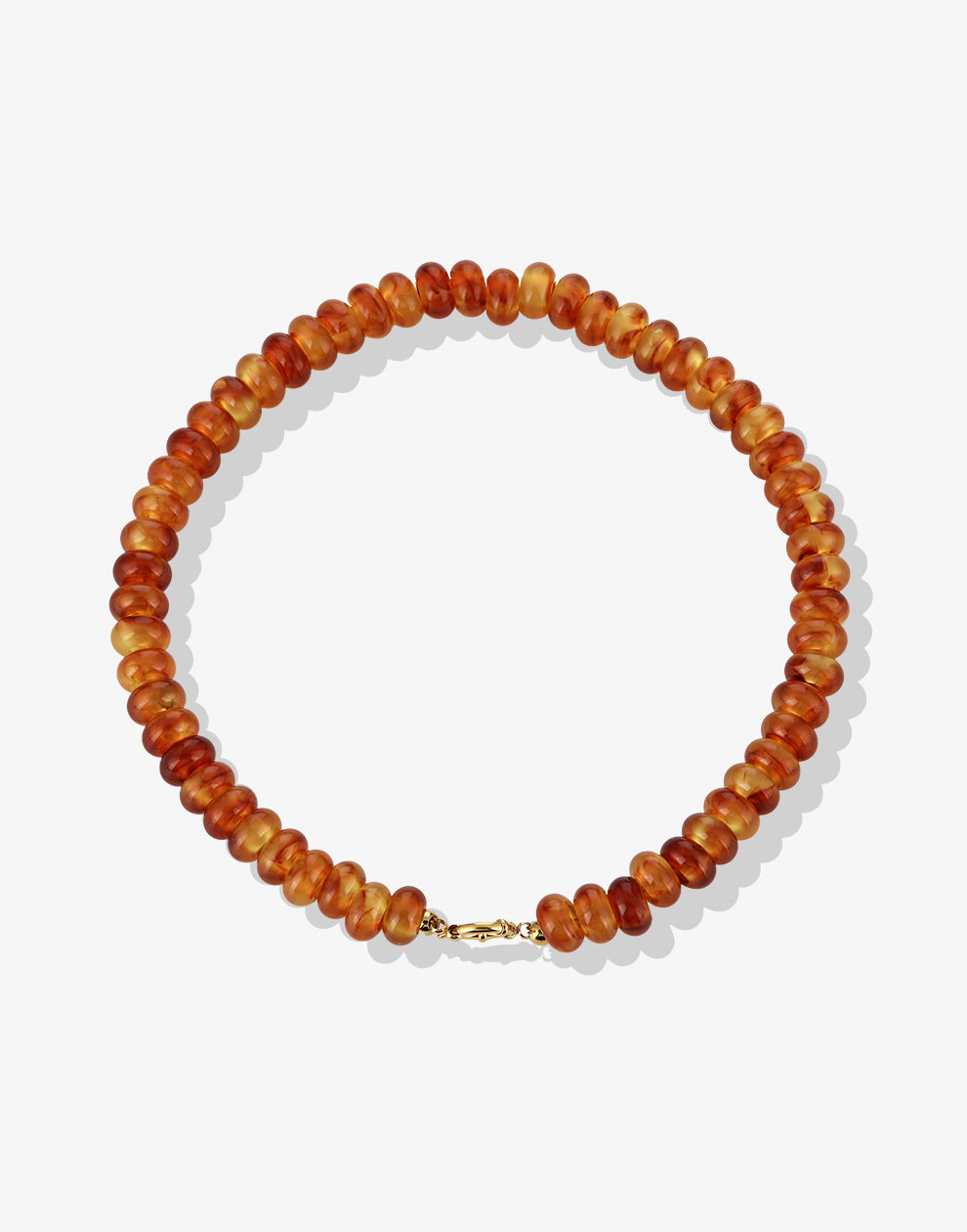 Kralenketting ovaal met slotje khaki