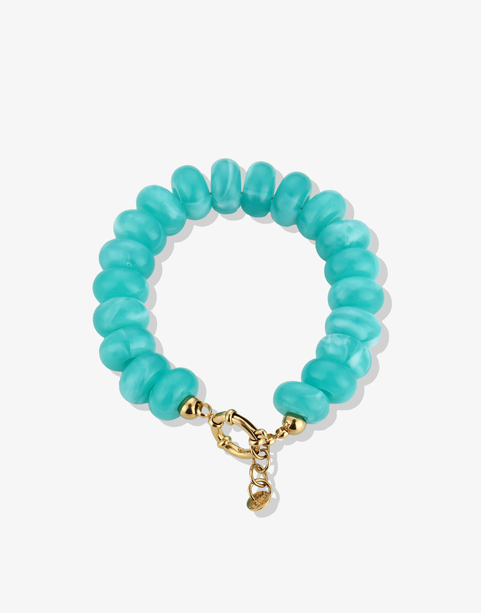 Kralenarmband ovaal met slotje blauw