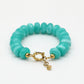 Kralenarmband ovaal met slotje blauw