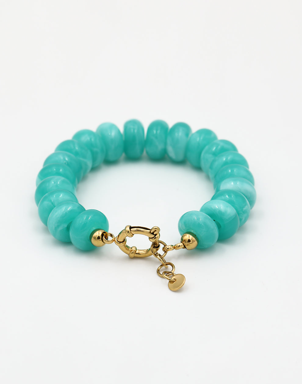 Kralenarmband ovaal met slotje blauw