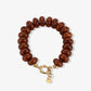 Kralenarmband ovaal met slotje bruin