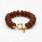 Kralenarmband ovaal met slotje bruin