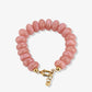 Kralenarmband ovaal met slotje roze