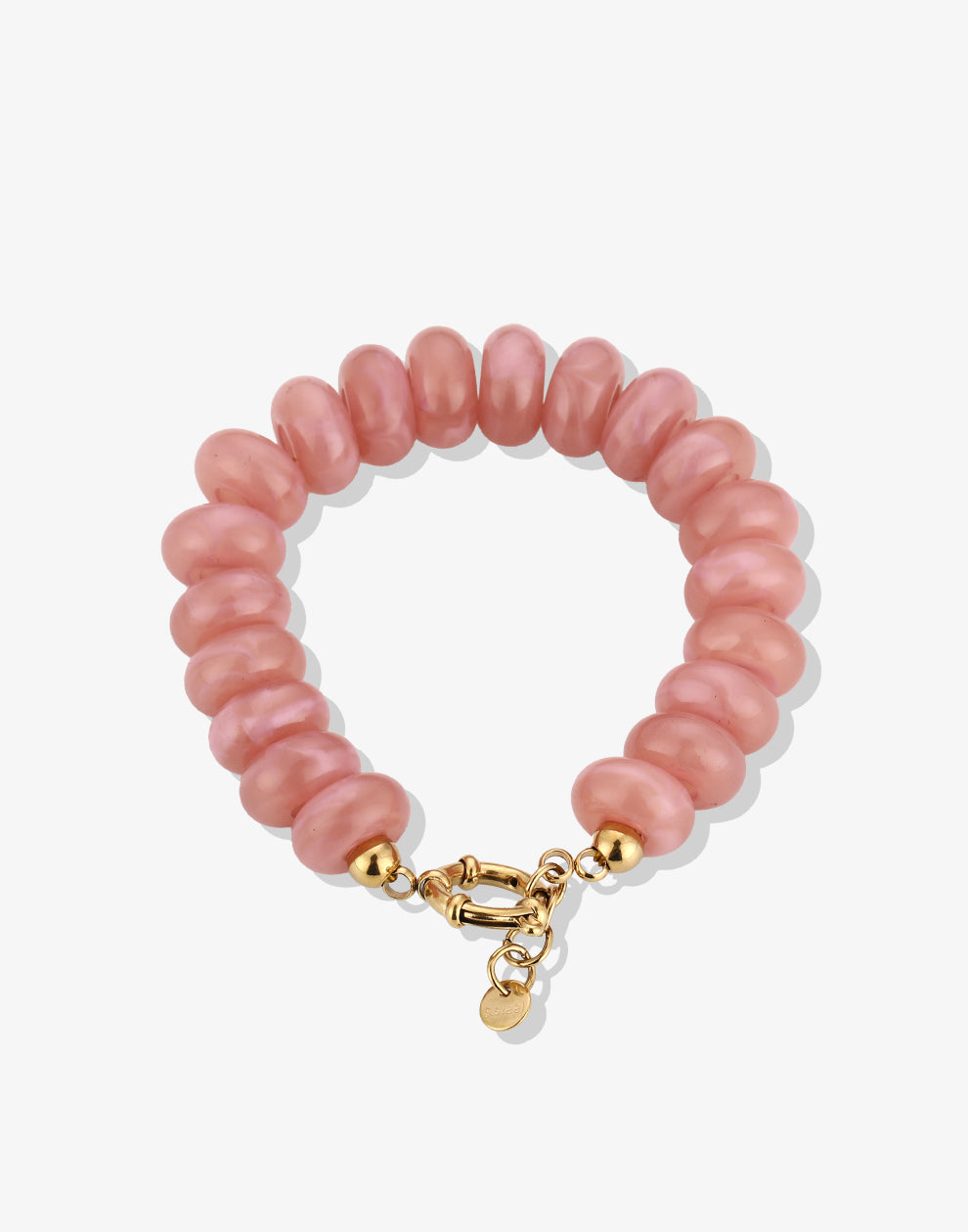 Kralenarmband ovaal met slotje roze