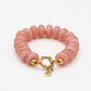 Kralenarmband ovaal met slotje roze
