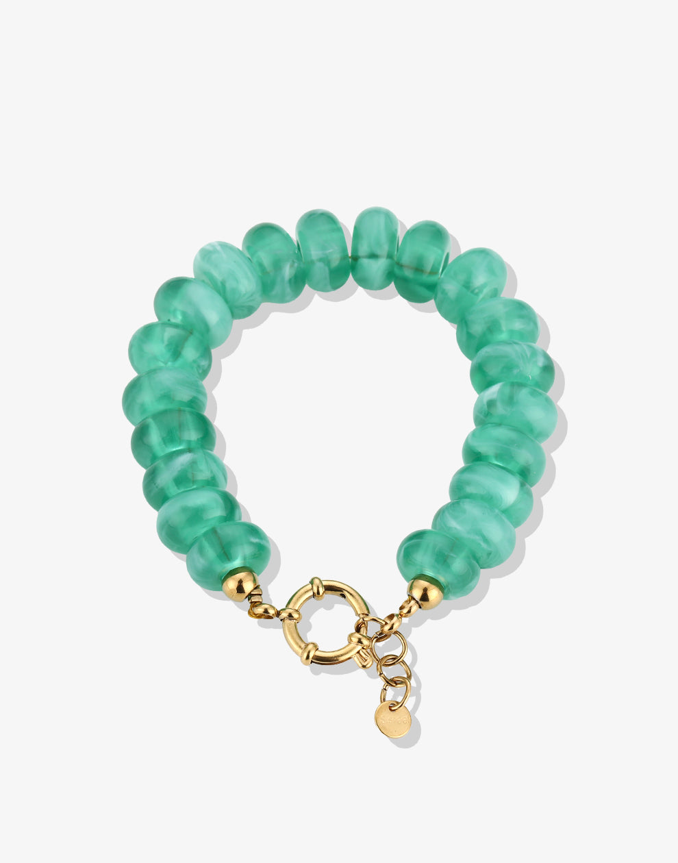 Kralenarmband ovaal met slotje groen