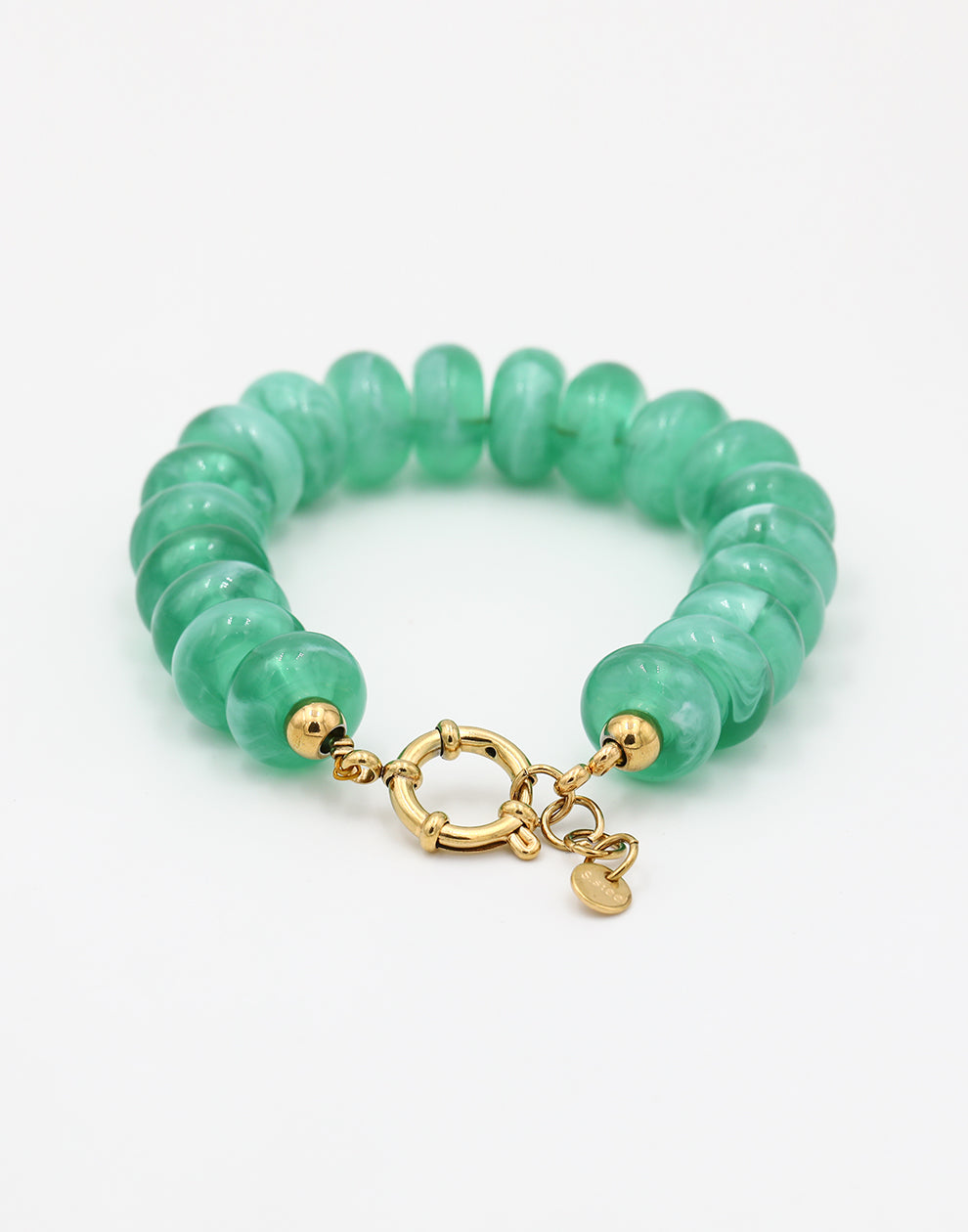 Kralenarmband ovaal met slotje groen