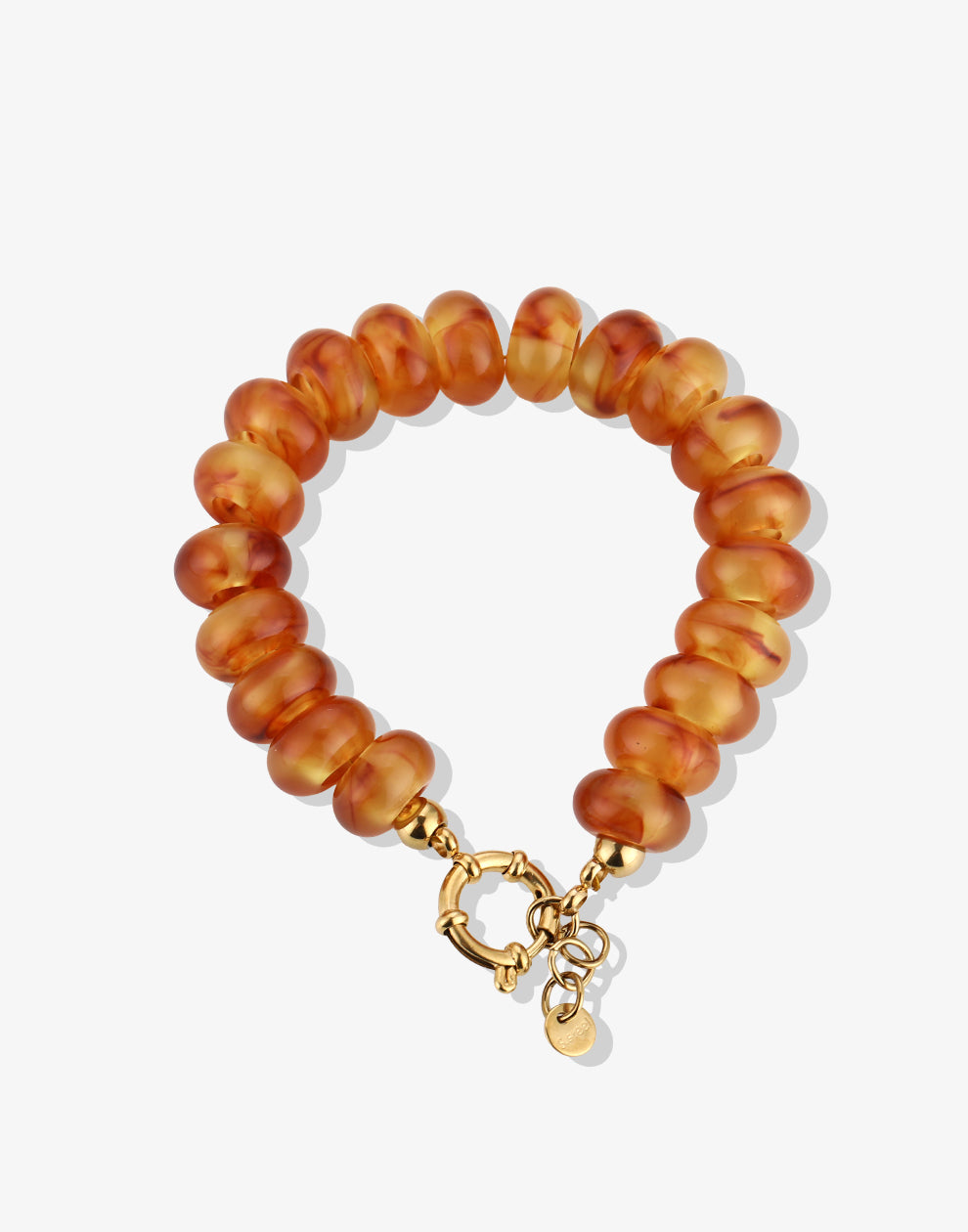 Kralenarmband ovaal met slotje khaki