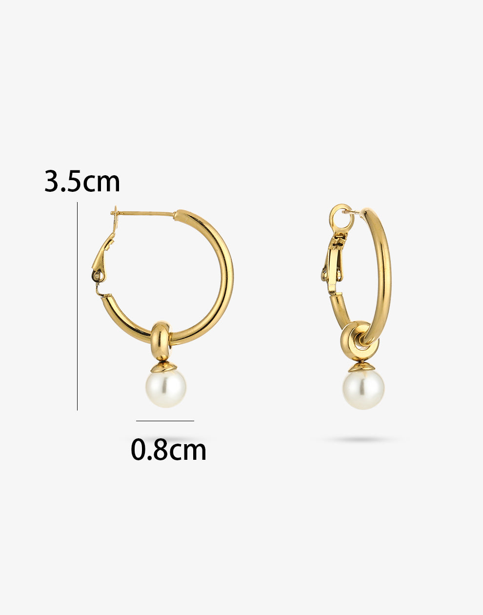 Hoops met parel 35mm