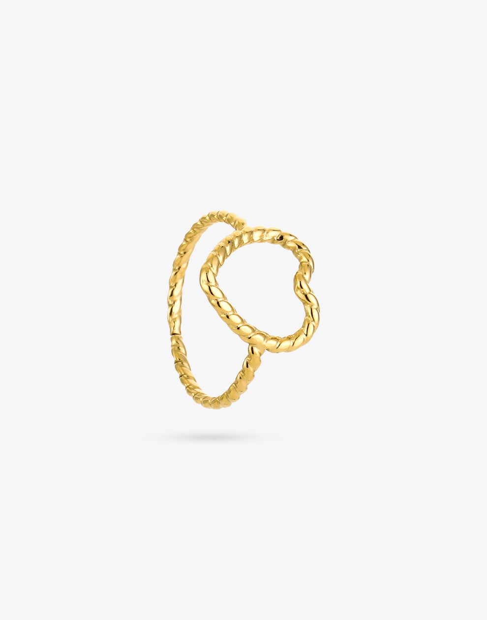 Ring hartje gedraaid goudkleurig