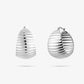 Ovale hoops met geribbeld patroon zilverkleurig