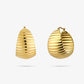 Ovale hoops met geribbeld patroon goudkleurig