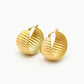 Ovale hoops met geribbeld patroon goudkleurig