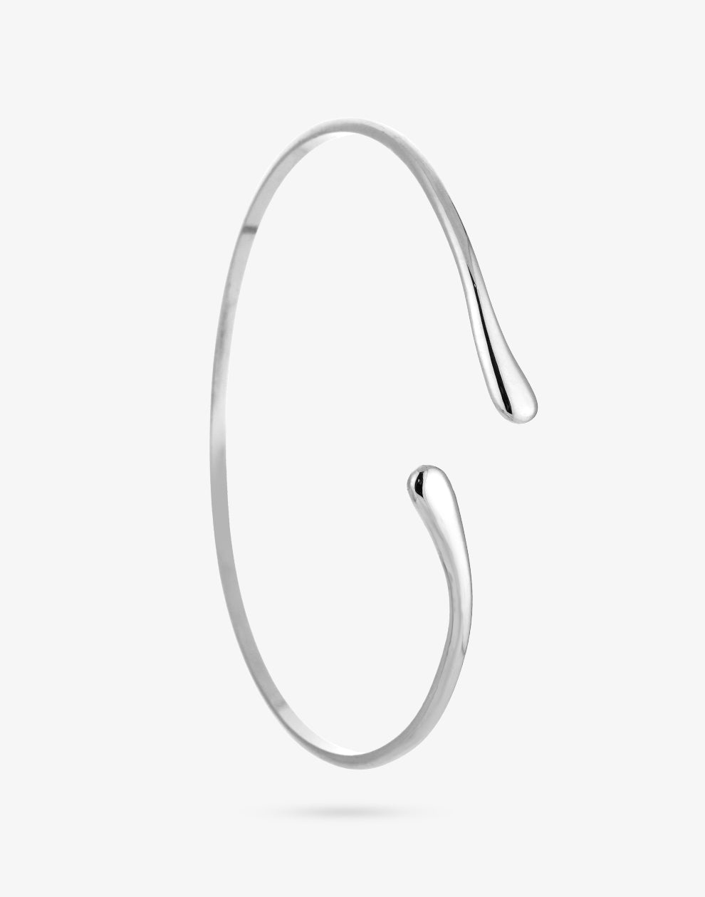 Fijne bangle teardrops zilverkleurig