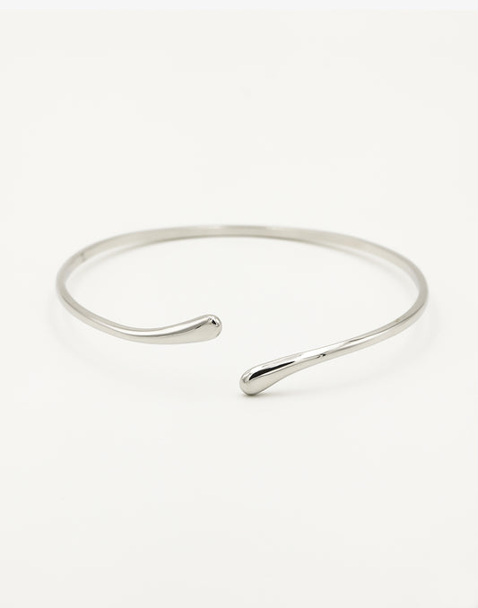 Fijne bangle teardrops zilverkleurig