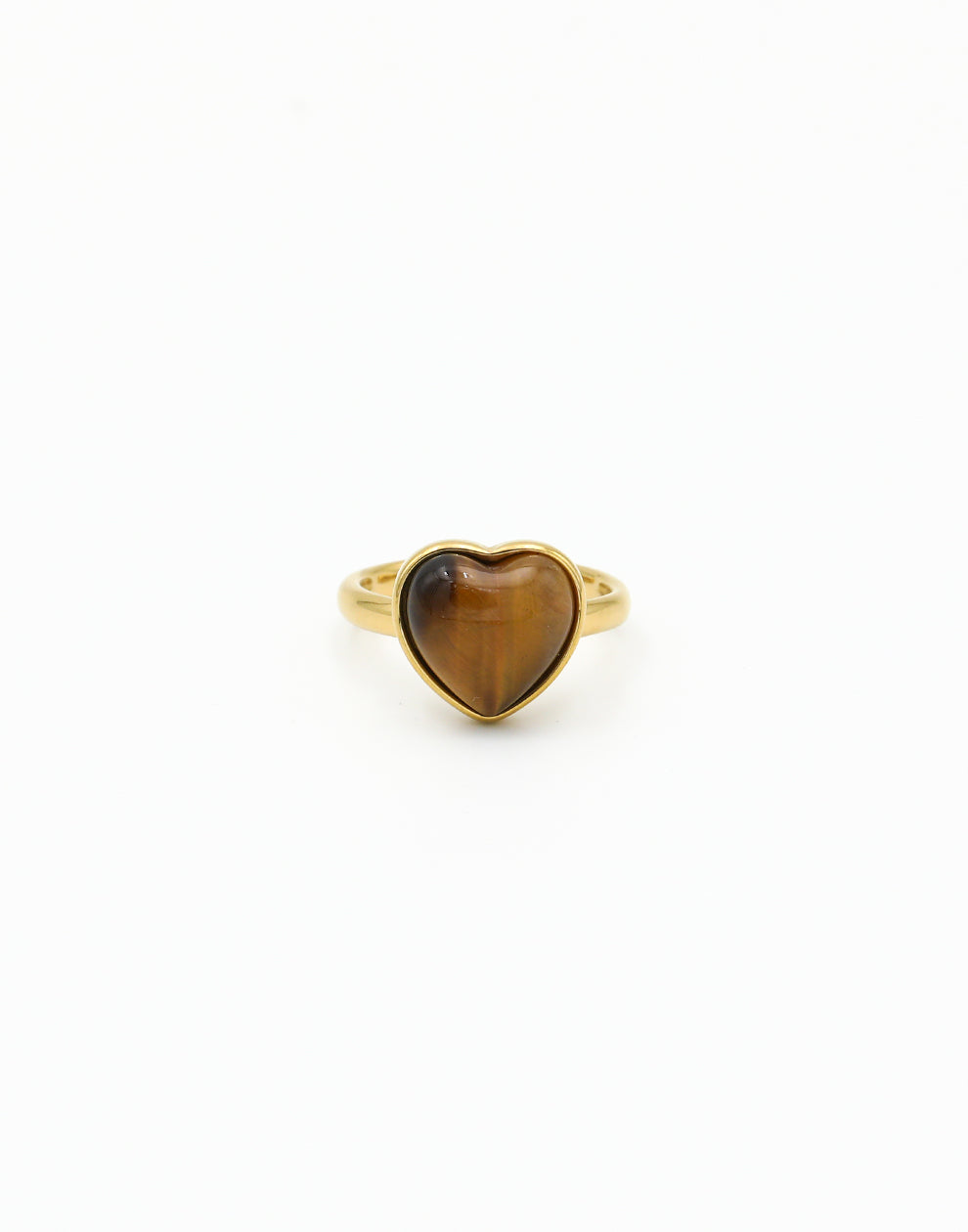 Ring vintage hart met steen tigers eye