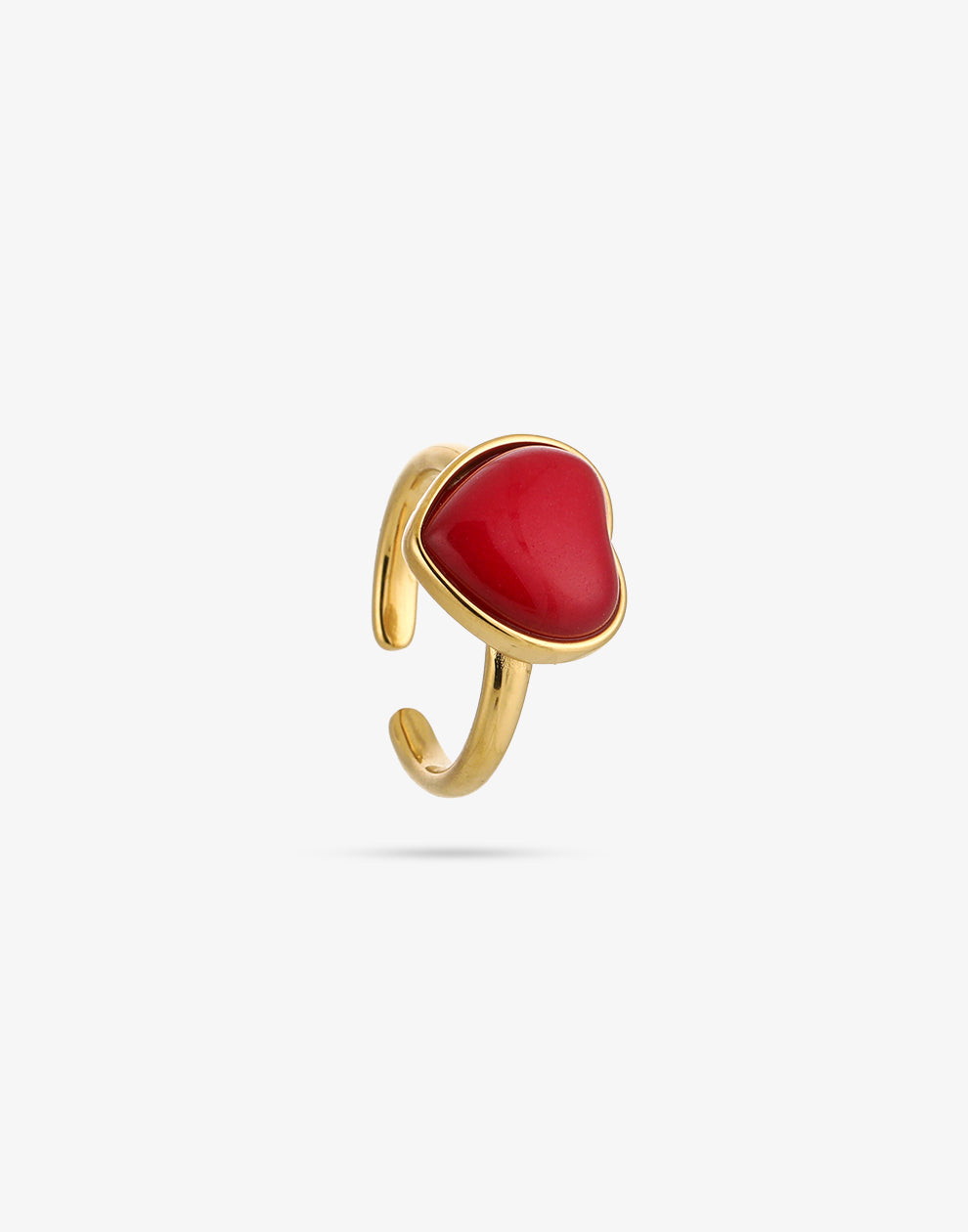 Ring vintage hart met steen red agate