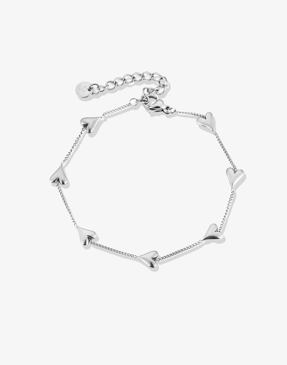 Armband meerdere hartjes zilverkleurig