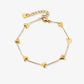 Armband meerdere hartjes goudkleurig