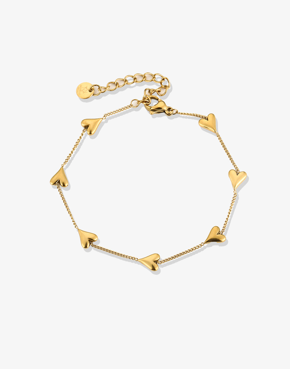 Armband meerdere hartjes goudkleurig