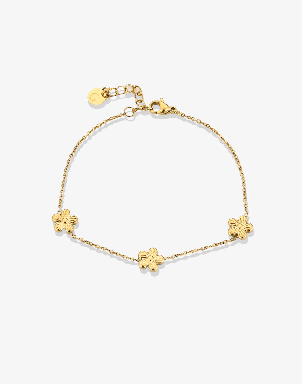 Armband kleine bloemetjes goudkleurig