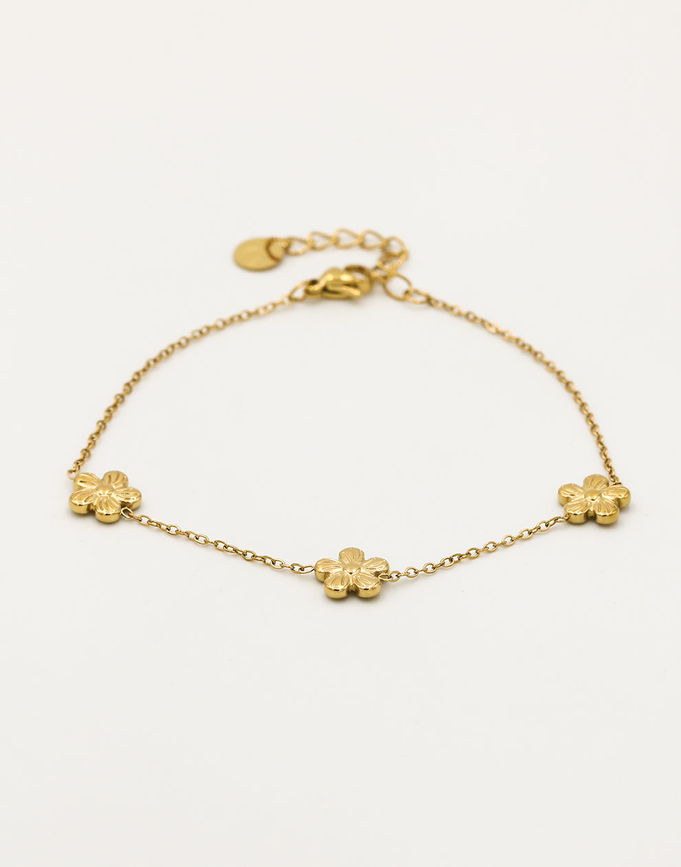 Armband kleine bloemetjes goudkleurig