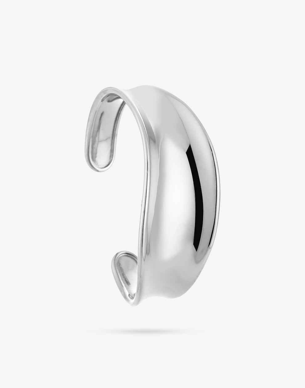 Bangle asymmetrisch gebogen zilverkleurig