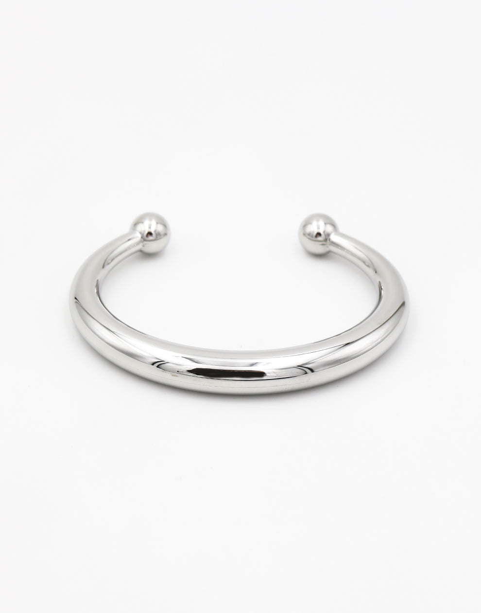 Basic bangle ovaal bolletje zilverkleurig