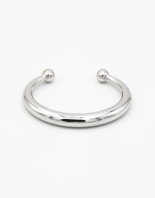 Basic bangle ovaal bolletje zilverkleurig