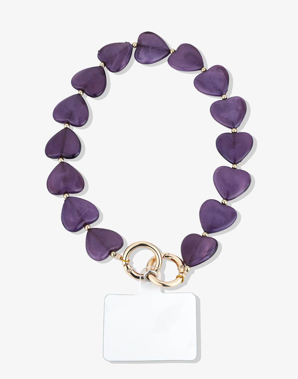 Herzen aus Telefonkabeln mit Perlen, lila