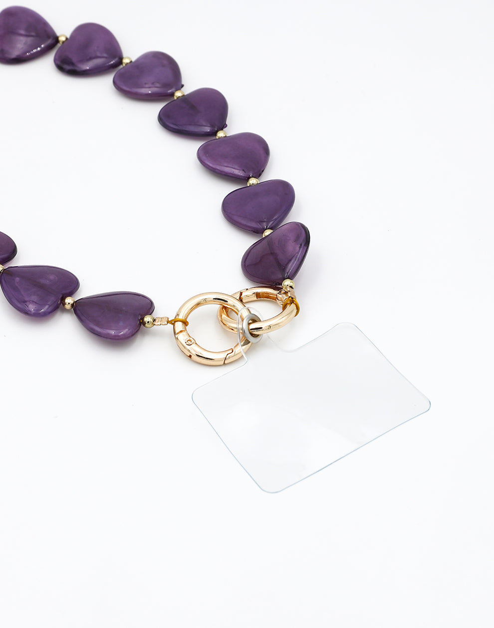 Herzen aus Telefonkabeln mit Perlen, lila