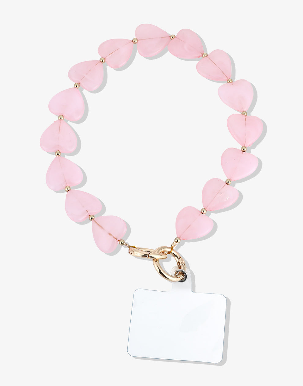 Telefonkabelherzen mit Perlen rosa