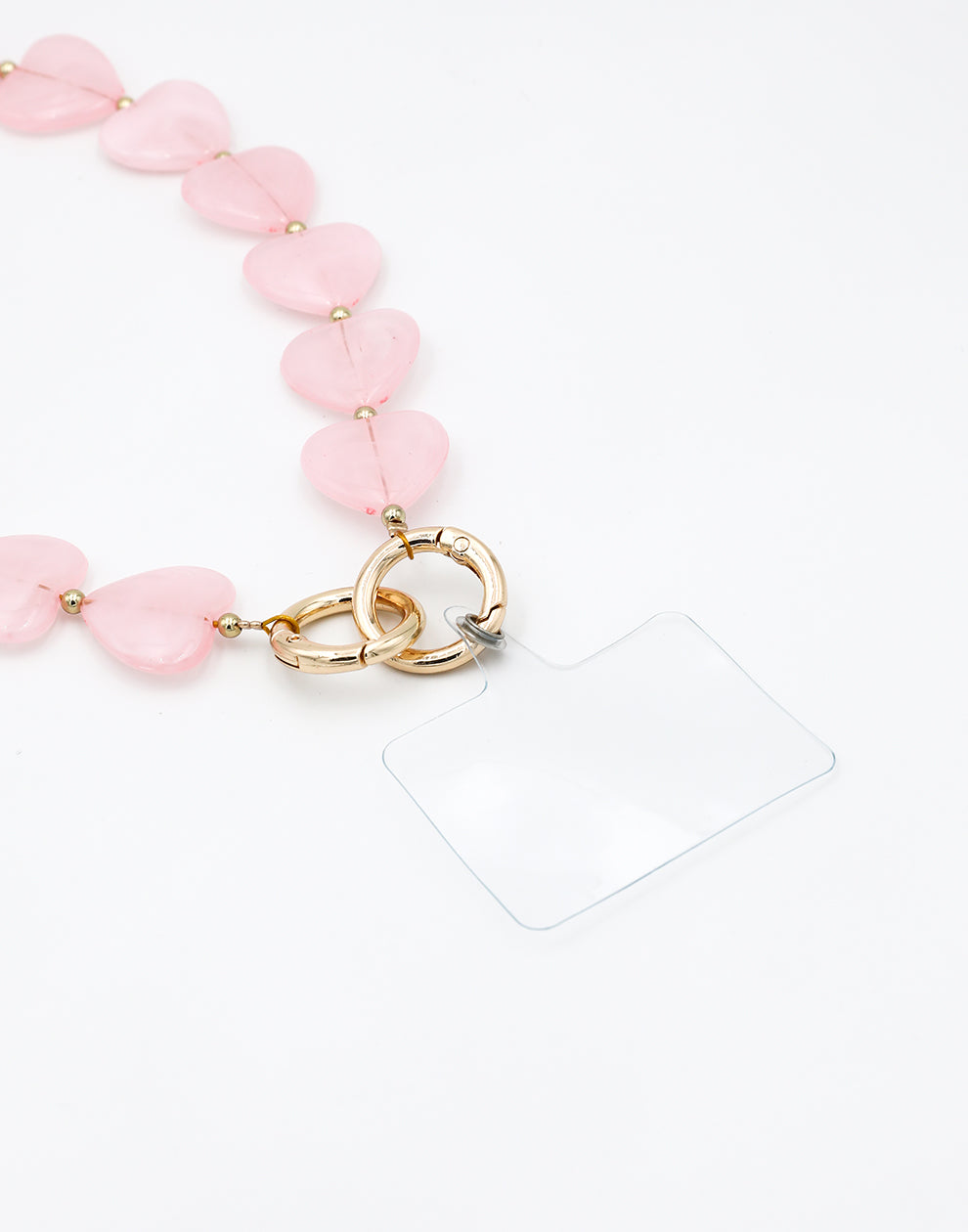 Telefonkabelherzen mit Perlen rosa