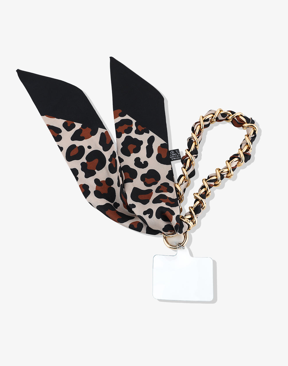 Telefonkabel-Verbindung mit Schal, Leopardenmuster schwarz