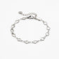 Schakelarmband kleine hartjes zilverkleurig