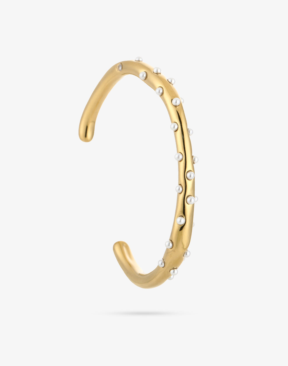 Bangle met parels goudkleurig