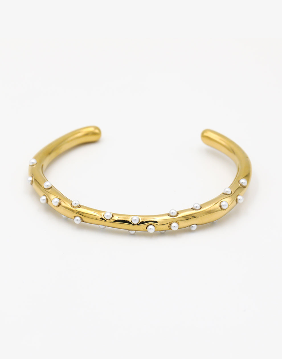 Bangle met parels goudkleurig