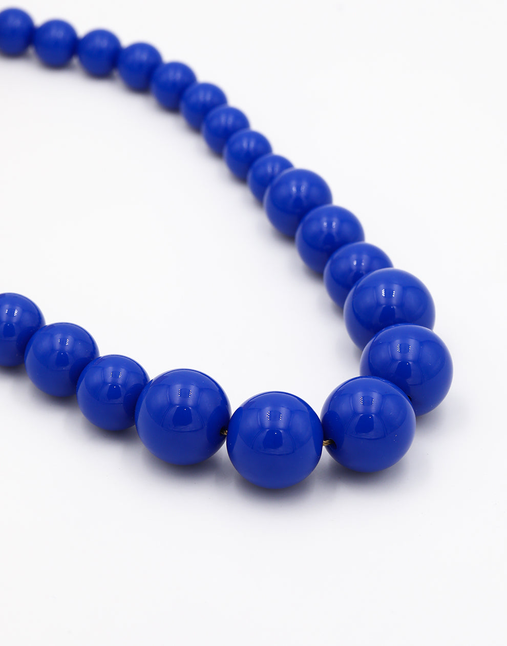 Kralenketting met verschillende groottes cobalt