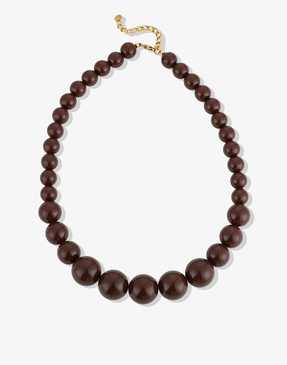 Kralenketting met verschillende groottes bruin