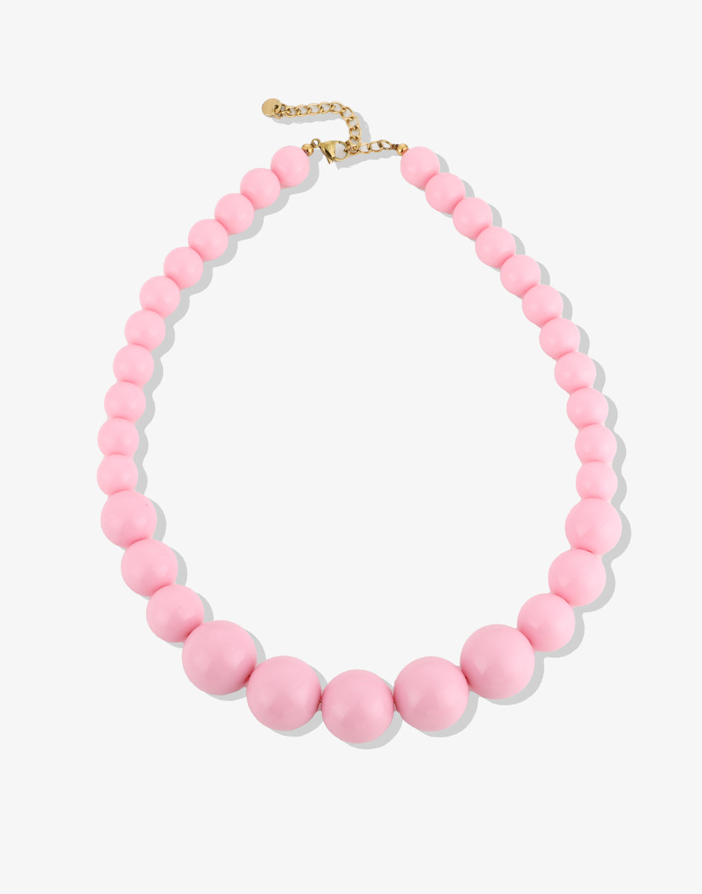 Kralenketting met verschillende groottes pink