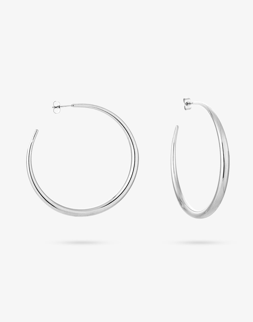 Open oorringen 60mm zilverkleurig